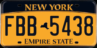 NY license plate FBB5438