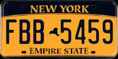 NY license plate FBB5459