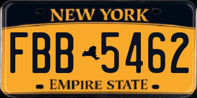 NY license plate FBB5462