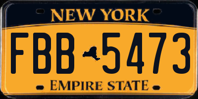NY license plate FBB5473