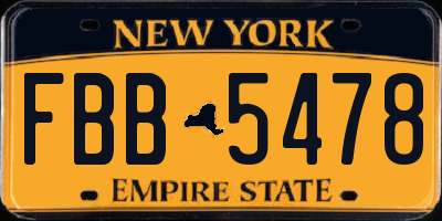 NY license plate FBB5478