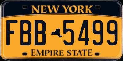 NY license plate FBB5499