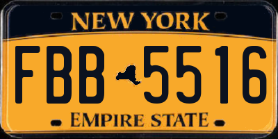 NY license plate FBB5516