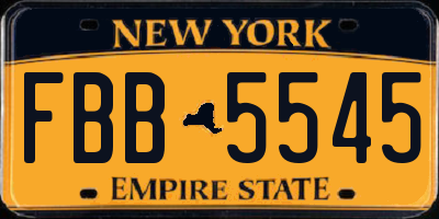 NY license plate FBB5545