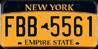 NY license plate FBB5561