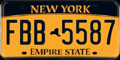 NY license plate FBB5587