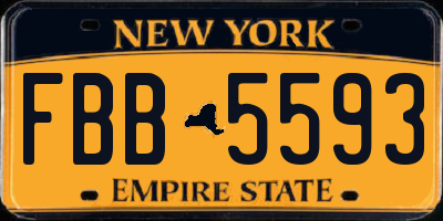 NY license plate FBB5593