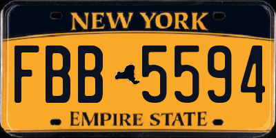 NY license plate FBB5594