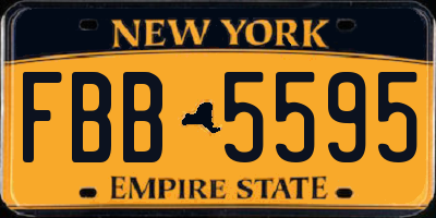 NY license plate FBB5595