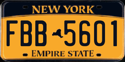 NY license plate FBB5601