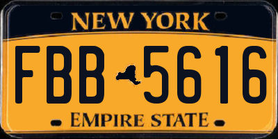 NY license plate FBB5616