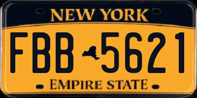 NY license plate FBB5621