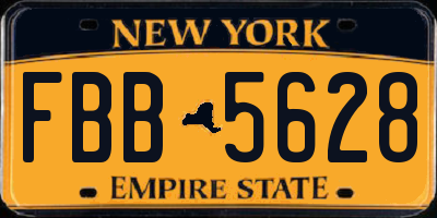 NY license plate FBB5628