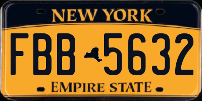 NY license plate FBB5632