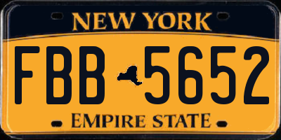 NY license plate FBB5652