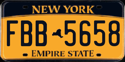 NY license plate FBB5658