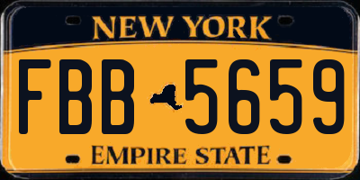 NY license plate FBB5659
