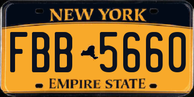 NY license plate FBB5660