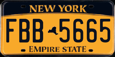 NY license plate FBB5665