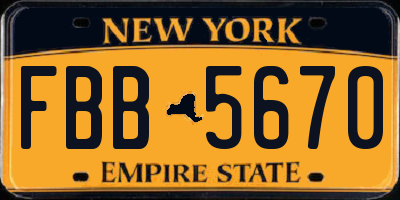NY license plate FBB5670