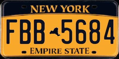 NY license plate FBB5684