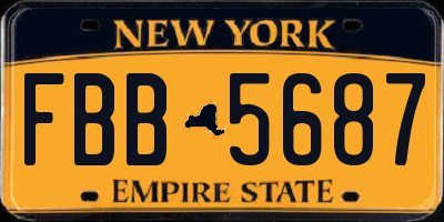 NY license plate FBB5687