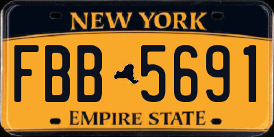 NY license plate FBB5691