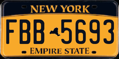 NY license plate FBB5693