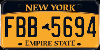 NY license plate FBB5694