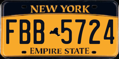 NY license plate FBB5724