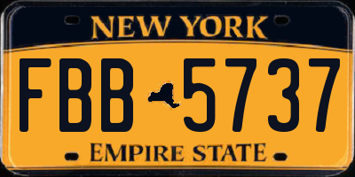 NY license plate FBB5737
