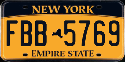 NY license plate FBB5769