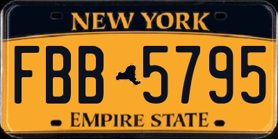 NY license plate FBB5795