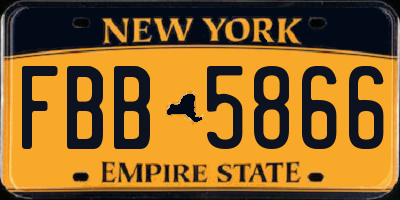 NY license plate FBB5866