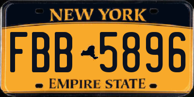 NY license plate FBB5896