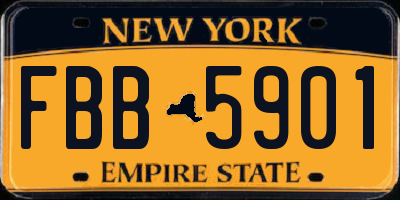 NY license plate FBB5901