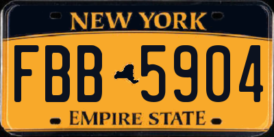 NY license plate FBB5904