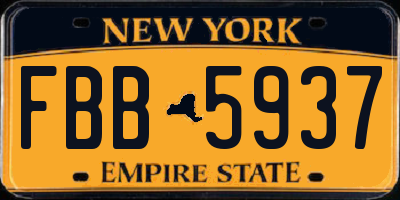 NY license plate FBB5937