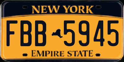 NY license plate FBB5945