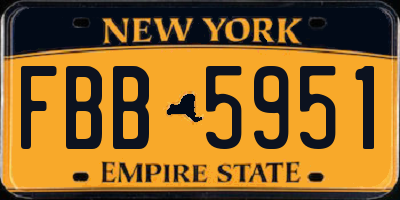 NY license plate FBB5951