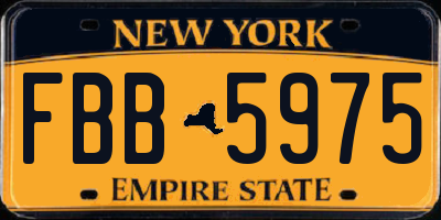 NY license plate FBB5975