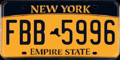 NY license plate FBB5996
