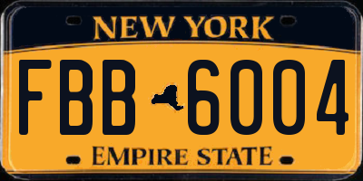 NY license plate FBB6004