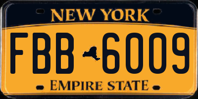 NY license plate FBB6009