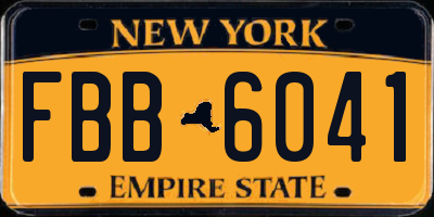 NY license plate FBB6041