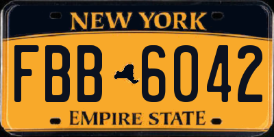 NY license plate FBB6042