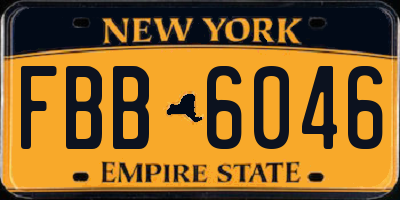 NY license plate FBB6046
