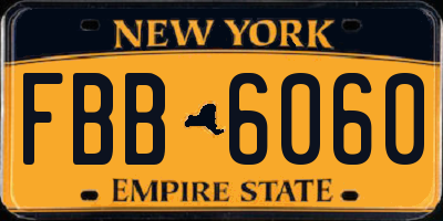 NY license plate FBB6060