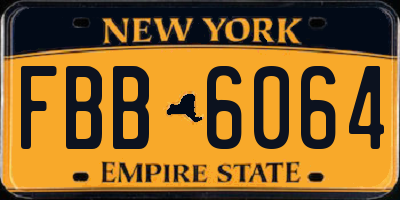 NY license plate FBB6064
