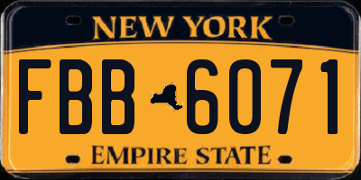 NY license plate FBB6071